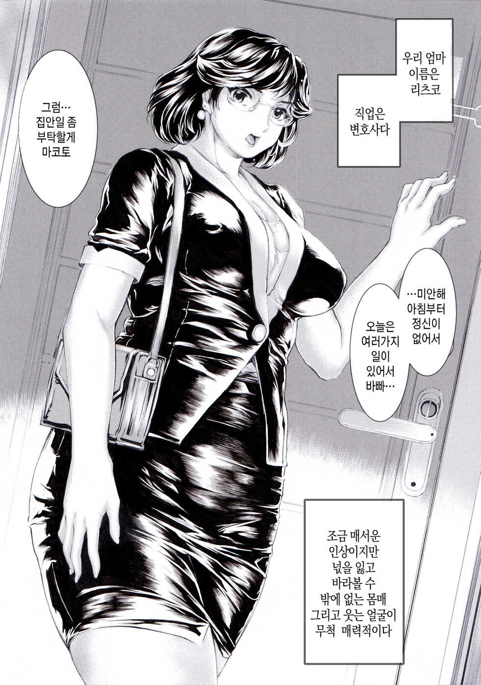 [Subesube 1kg (Narita Kyousha)] Bengoshi Haha no Yoru no Kao Ritsuko ga Houritsu yo | 변호사 엄마의 밤 얼굴 리츠코가 법이다 [Korean] [팀 마스터] [Digital] - Page 2