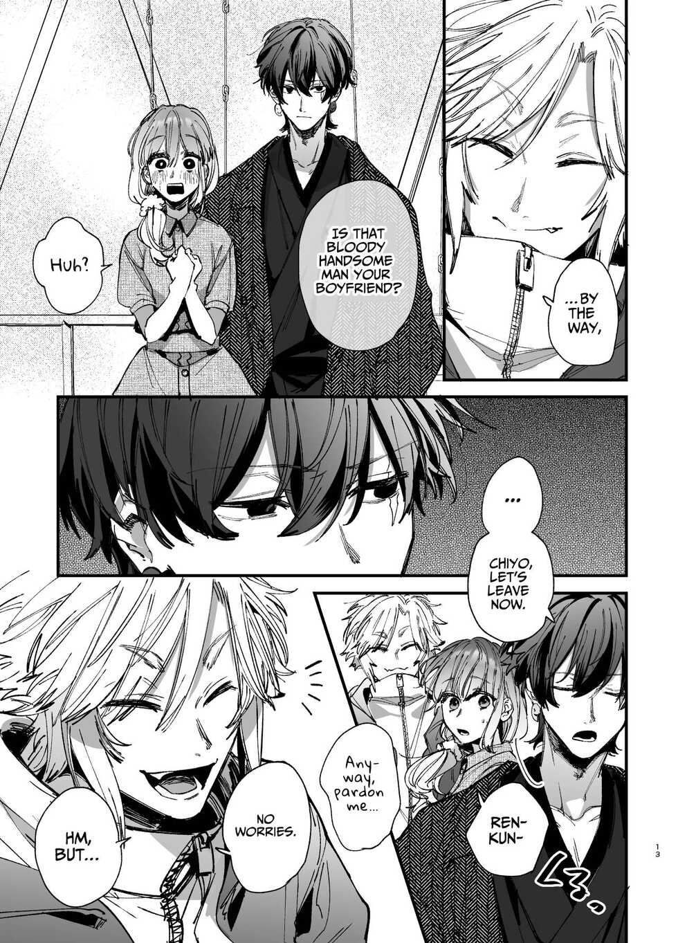 [Umenegi Daimyoujin (Umekoppe)] Saikyou Himokuzu Haraiya Ren-kun ni Dakitsubusareru made 2 | Until the Trashiest Boy Toy Exorcist Ren-kun Crushes Me in His Embrace 2 [English] - Page 13