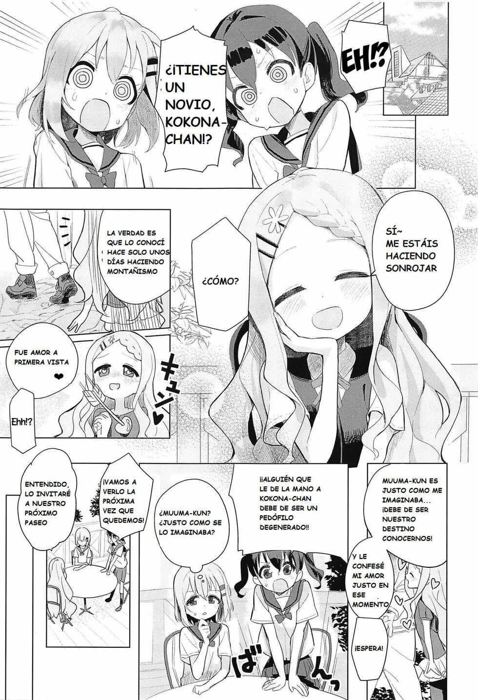 (COMIC1☆15) [Asunaro Neat. (Ronna)] Kokona-chan ni Kareshi ga Dekita. (Yama no Susume) [Spanish] [FantasmaHot69] - Page 2