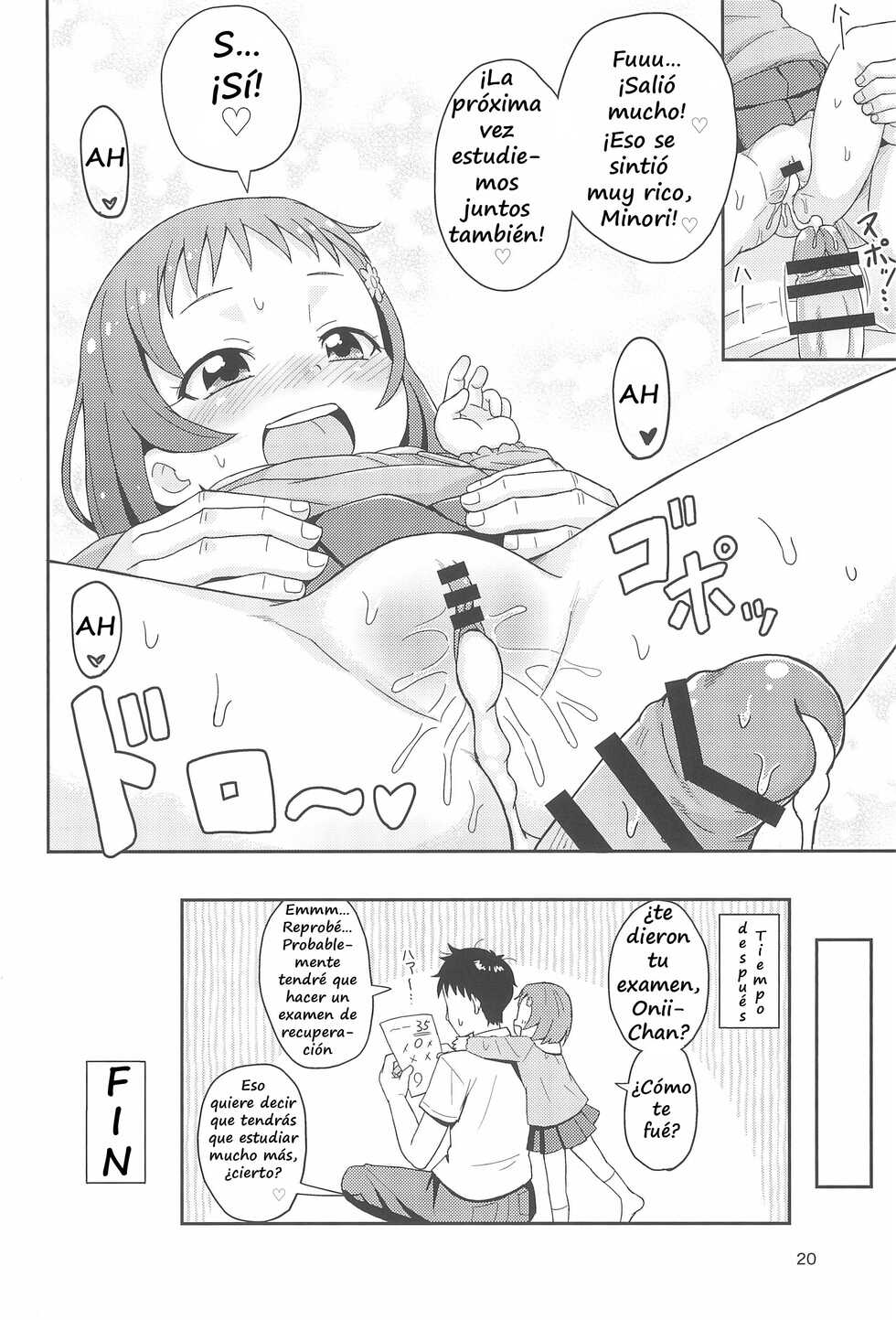 (C96) [Tori no Ya (Mashikodori)] Issho ni Naisho no Obenkyou | Estudiando en secreto con Minori [Spanish] [H Reaper Team] - Page 19