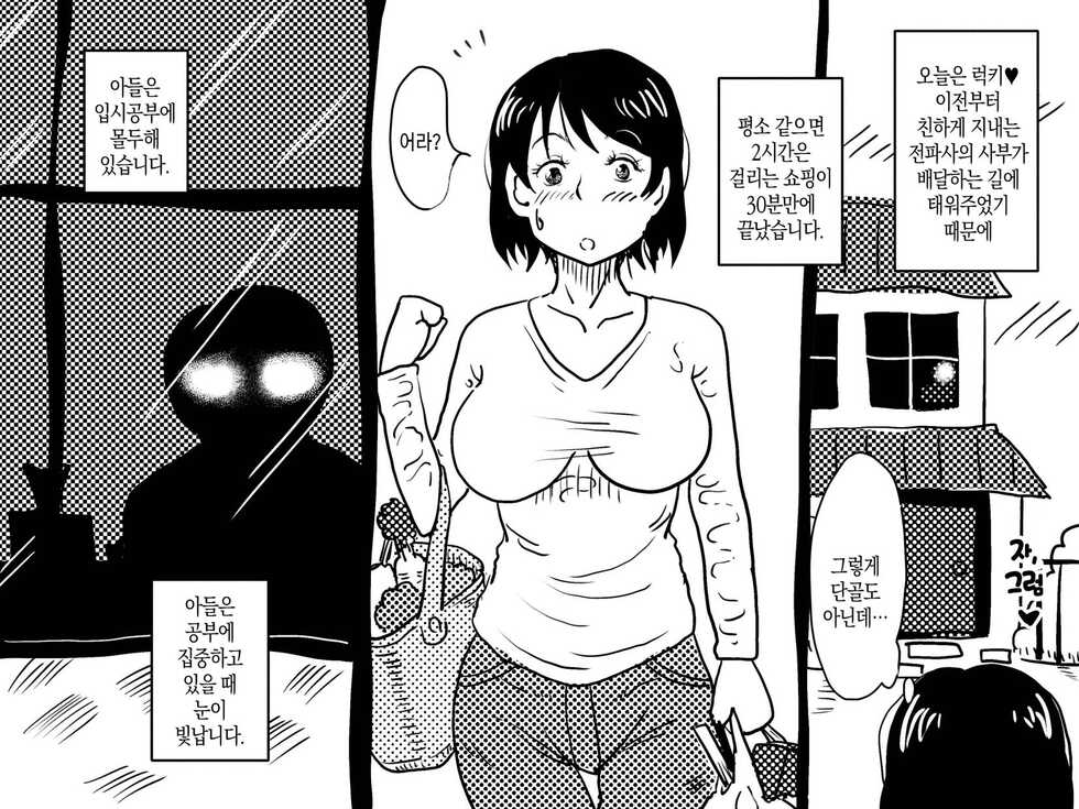 [JUNK Center Kameyoko Bldg] Kasou Genjitsu ni Hikikomoru Musuko no Real SeFri ni Natta Okaa-san no Hanashi. | 가상현실에 틀어박힌 아들의 리얼 섹파가 된 엄마 이야기. [Korean] [팀 마스터] - Page 11