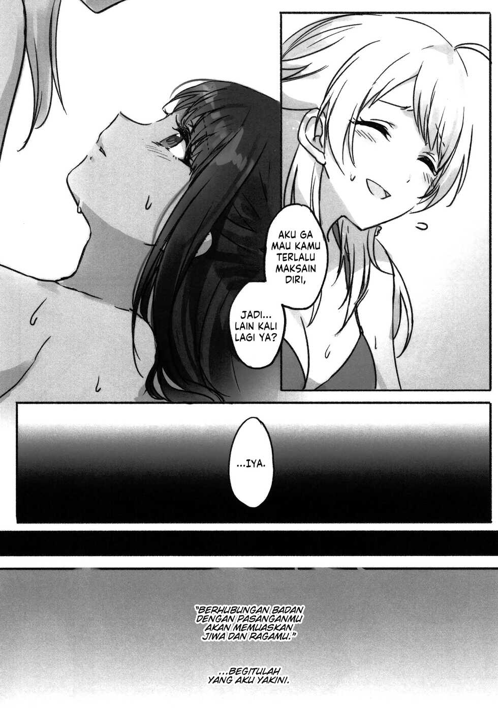 (2021-03 Akihabara Chou Doujinsai) [Tsuki no Uragawa (Romi)] Hachimiya & Kazano Tak Pandai Bercinta (THE iDOLM@STER: Shiny Colors) [Indonesian] [WibuPasaran] - Page 15