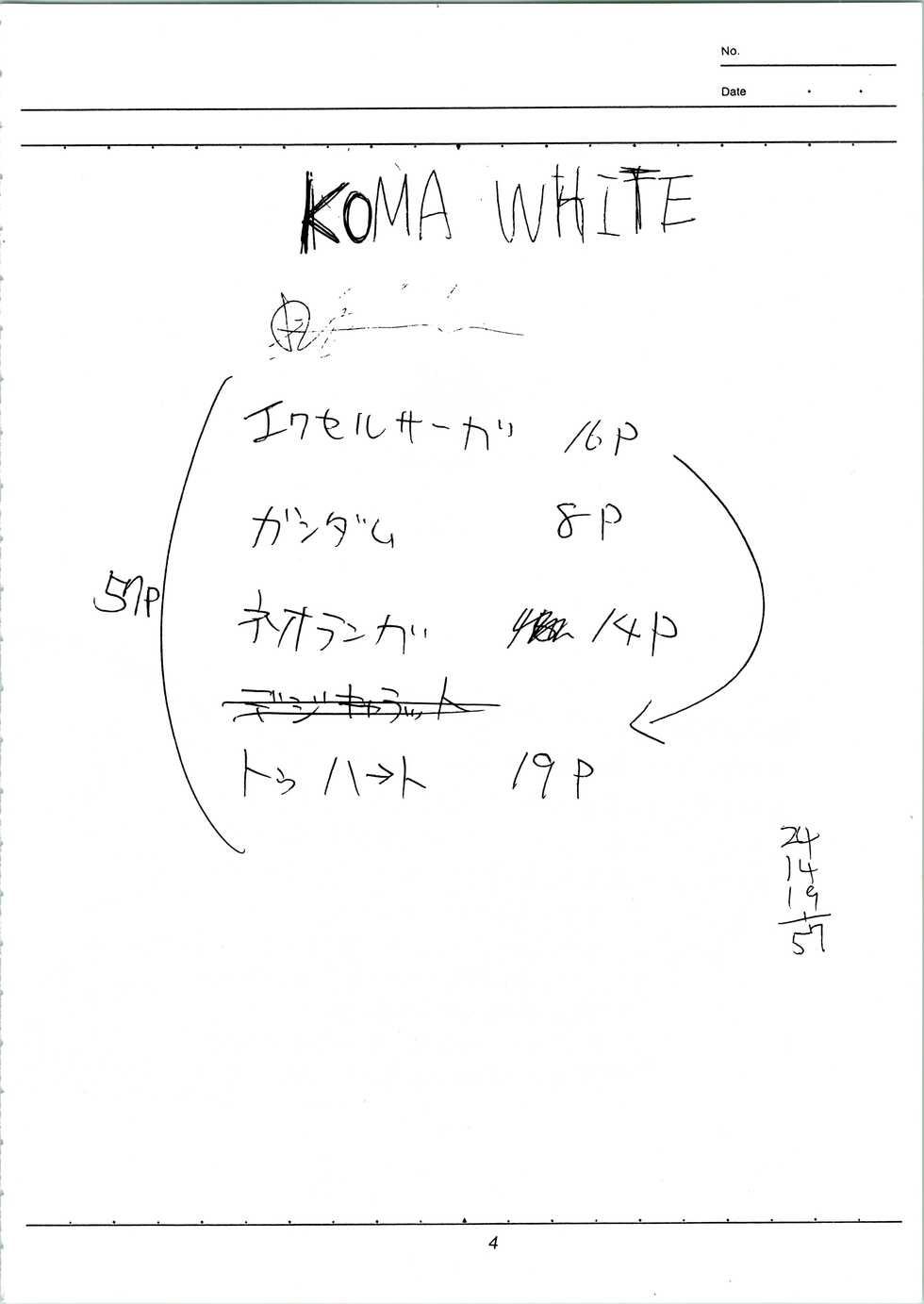 (C57) [Studio KIMIGABUCHI (Entokkun)] KOMA WHITE (Neoranga, To Heart, Excel Saga, Turn A Gundam) - Page 4