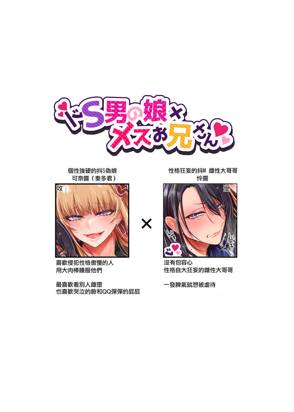 [NUH (Morino Bambi)] Doesu Otoko no Musume × Mesu Oniisan [Chinese] [瑞树汉化组] [Digital] - Page 5