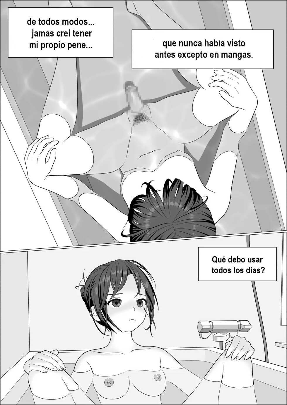 [Herikutsu Ryuutsuu Center] Chinpo Lady Fujoshi ni Chinpo ga Haemashita | CHINPO LADY An Otaku Girl Grows a Dick [Spanish] [Digital] - Page 12