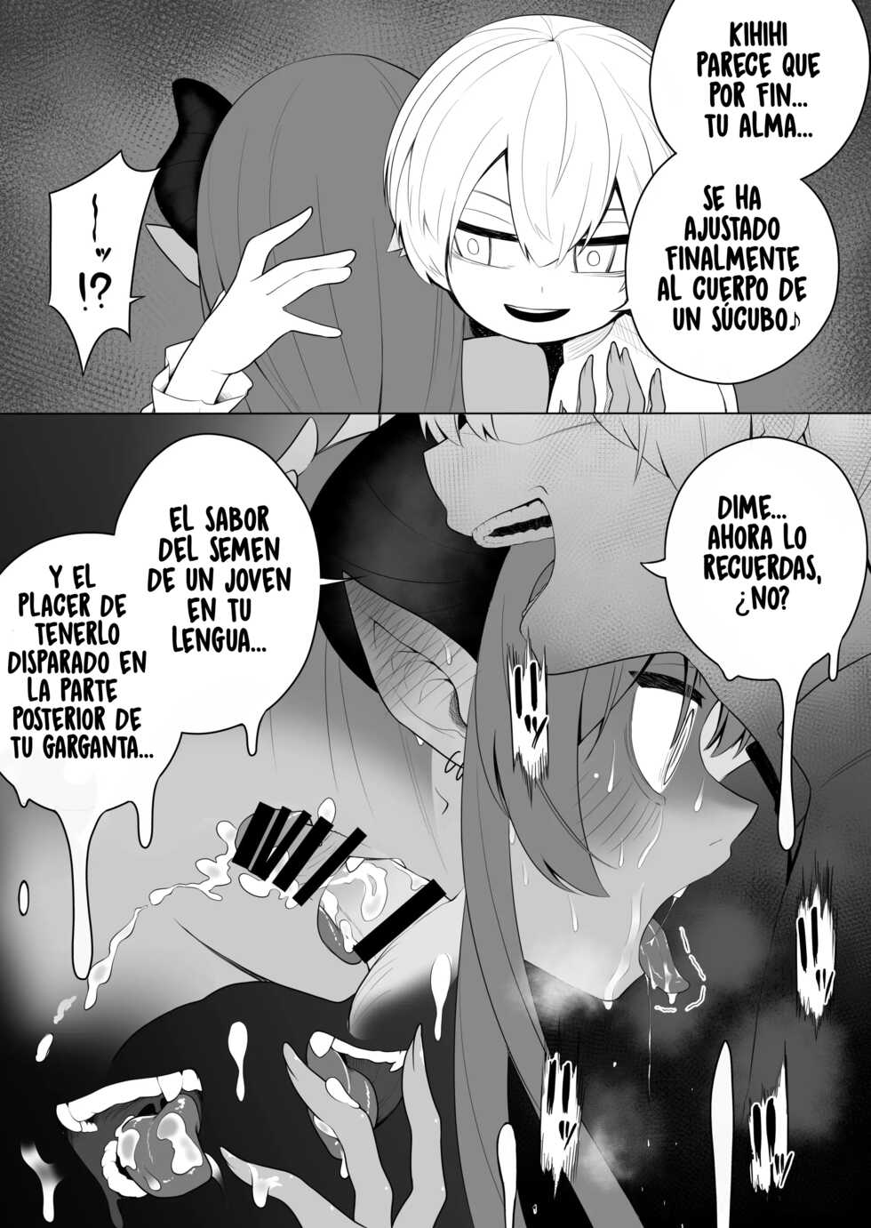 [Amuai Okashi Seisakusho (Ahoge Kinoko, Kikkomuhito)] Taima no Sandatsusha ~Taimashi ga Karada mo Kioku mo Succubus ni Ubawareru Ohanashi~ [Spanish] [TF Scans] - Page 23