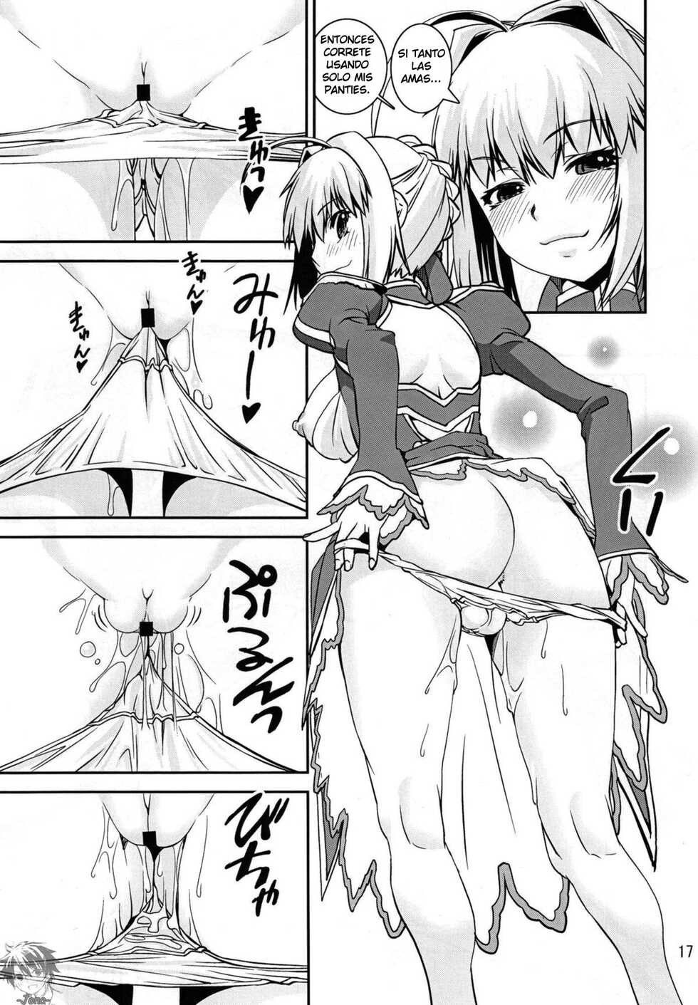 (C79) [KATAMARI-YA (Kanetsuki Masayoshi, Shinama)] Pantsu Koutei R | Panties Emperor R (Fate/EXTRA) [Spanish] - Page 16