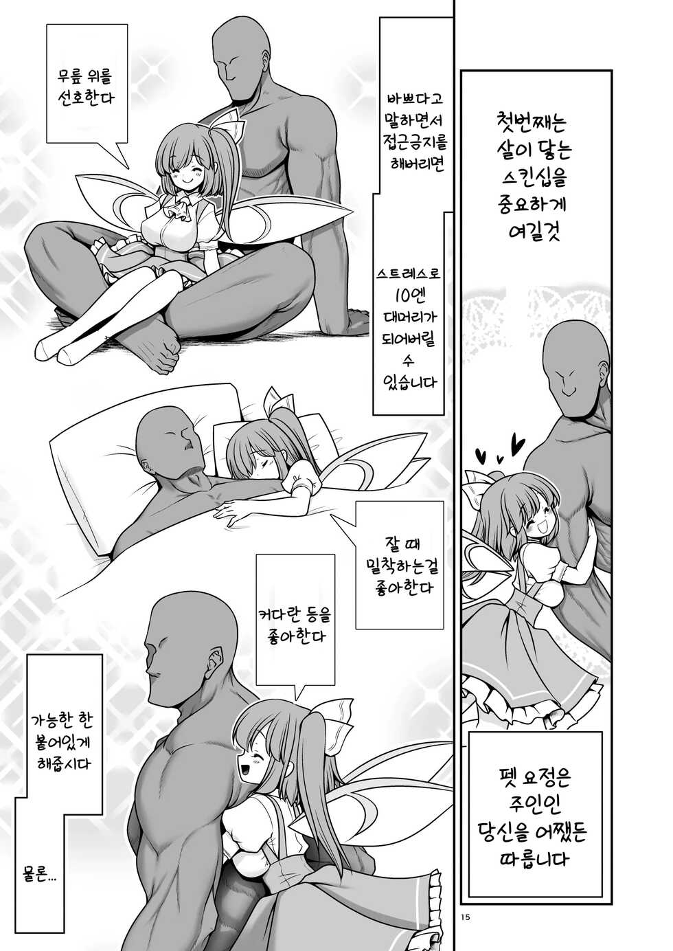 [Yosutebito na Mangakaki (Tomoki Tomonori)] Yousei Pet to Tanoshii Shinseikatsu | 요정 펫과 즐거운 새생활 (Touhou Project) [Korean] [Digital] - Page 15