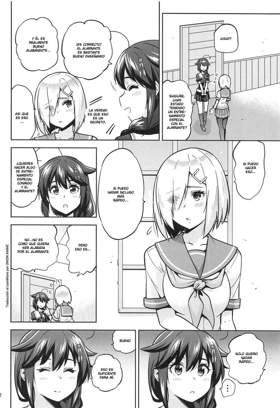 [sarfatation (Sarfata)] Kyouei-Mizugi na Shigure-chan to Hamakaze-san to. | Shigure and Hamakaze in Racing Swimsuits (Kantai Collection -KanColle-) [Spanish] [Digital] - Page 3