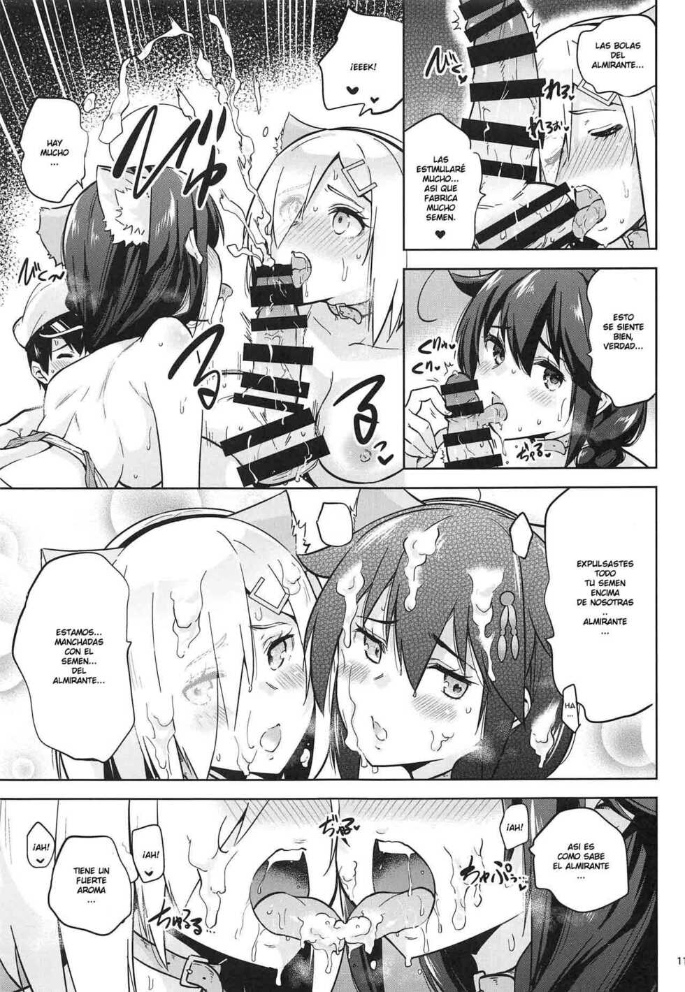 [sarfatation (Sarfata)] Kyouei-Mizugi na Shigure-chan to Hamakaze-san to. | Shigure and Hamakaze in Racing Swimsuits (Kantai Collection -KanColle-) [Spanish] [Digital] - Page 12