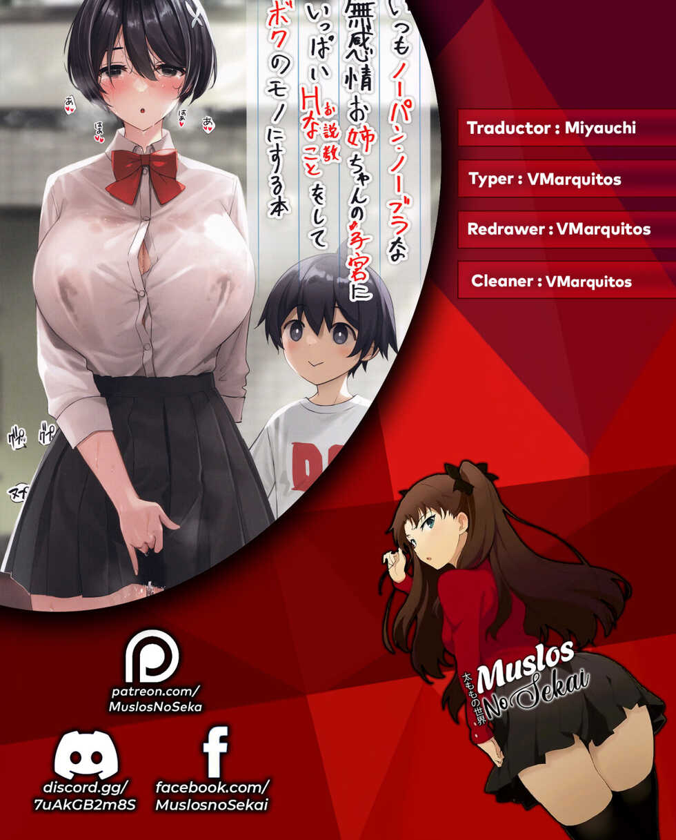 (C99) [Yakiniku Tabetai (Derauea)] Itsumo No-pan ‧ No-bura na Mukanjou Onee-chan no Shikyuu ni Ippai H na Koto (Osekkyou) o Shite Boku no Mono ni Suru Hon [Spanish] - Page 32