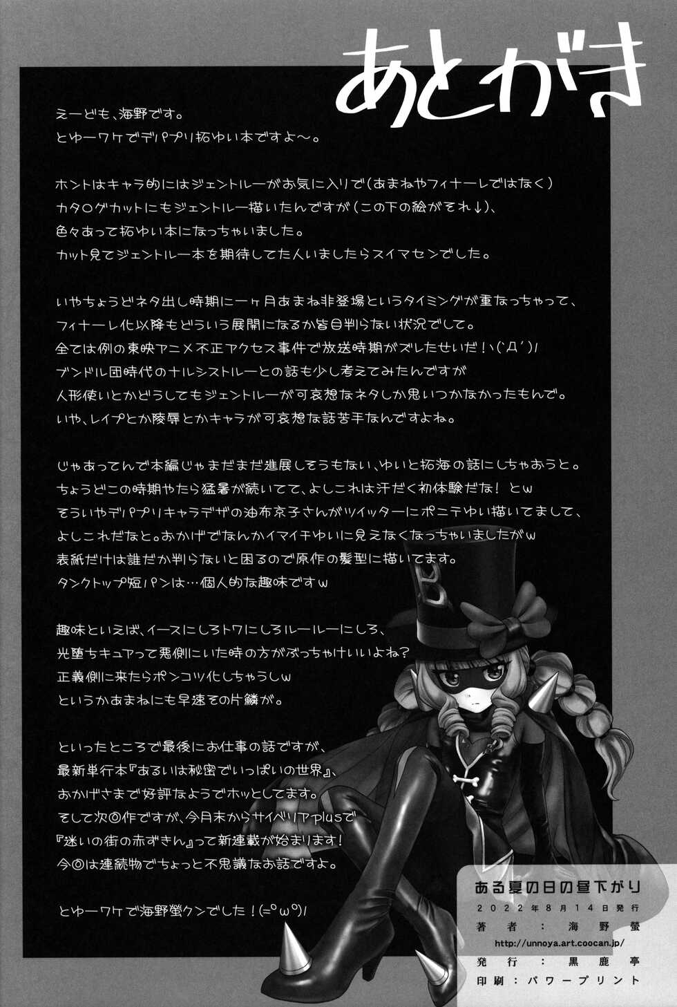 (C100) [Kuroshikatei (Unno Hotaru)] Aru Natsu no Hirusagari (Delicious Party PreCure) - Page 25