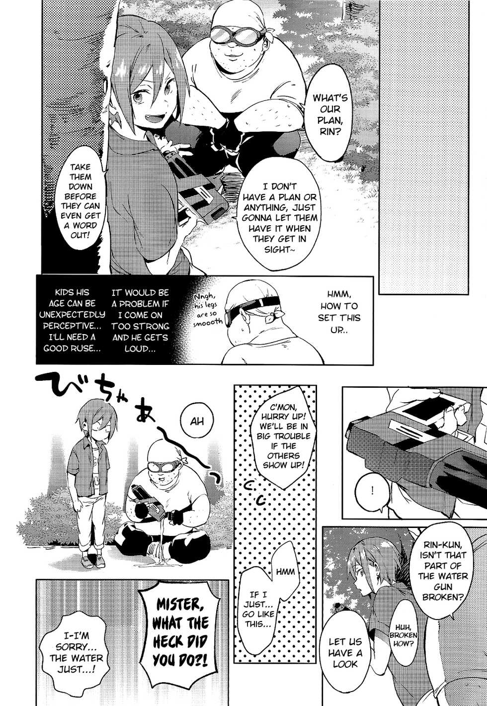 (Splash! 3) [American ☆ Rock (Kotarou)] Oji-san to Asobo | Playing with mister (Free!) [English] {Chin²} - Page 9