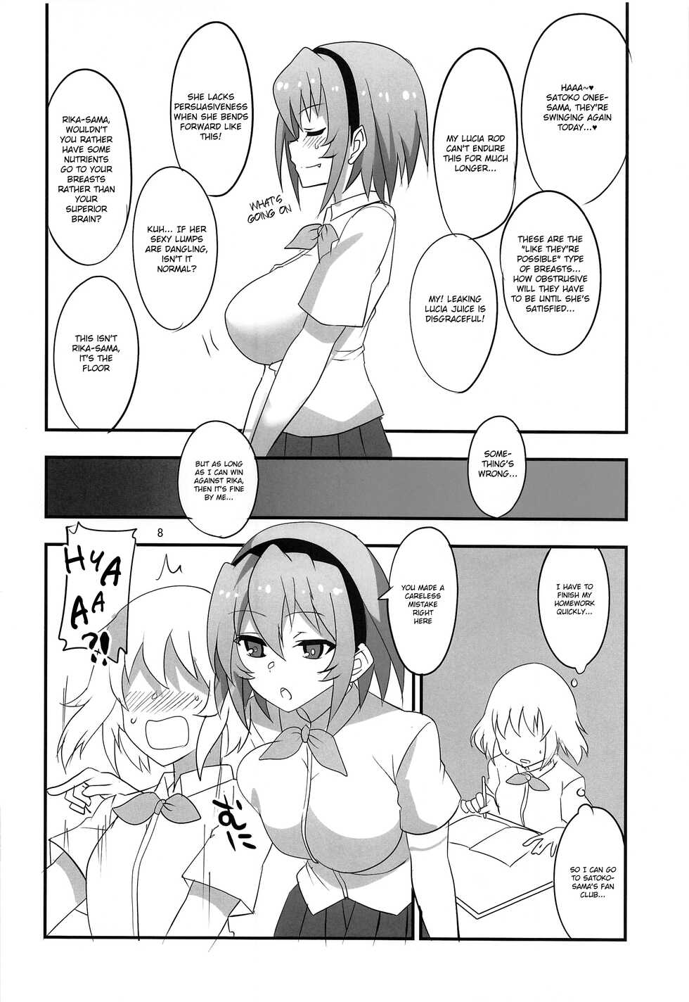 (Tosan Matsuri 2022) [BlueMage (Aoi Manabu)] Houjou Satoko Lucia ni Mau (Higurashi no Naku Koro ni) [English] - Page 7