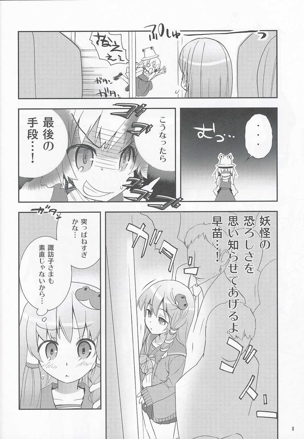 (COMIC1☆4) [Spicia (Kiritomo Koroha)] Tsuukan Densha Sanae (Touhou Project) - Page 7