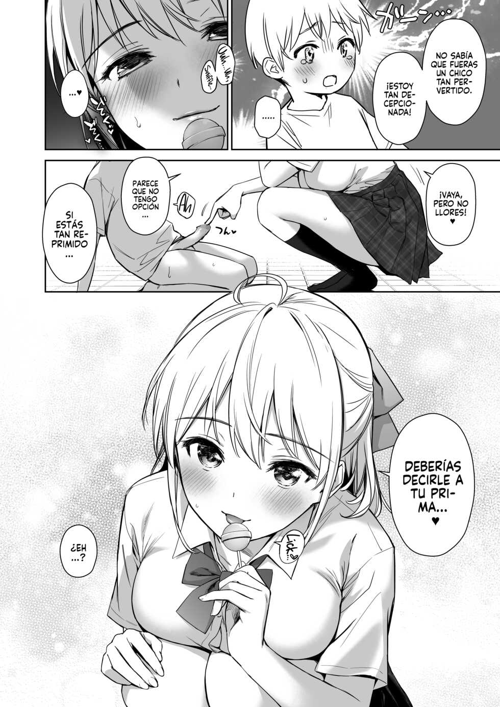 [Amakuchi Syoujo (Umakuchi Syouyu)] Naisho no Hajimete ~Suunenburi ni Atta Shinseki no Bijin JK Shimai ni Ecchi no Tehodoki Sarechaimasu~ | Nuestra Secreta Primera Vez [Español] [Bokugen Boys] [Digital] - Page 11