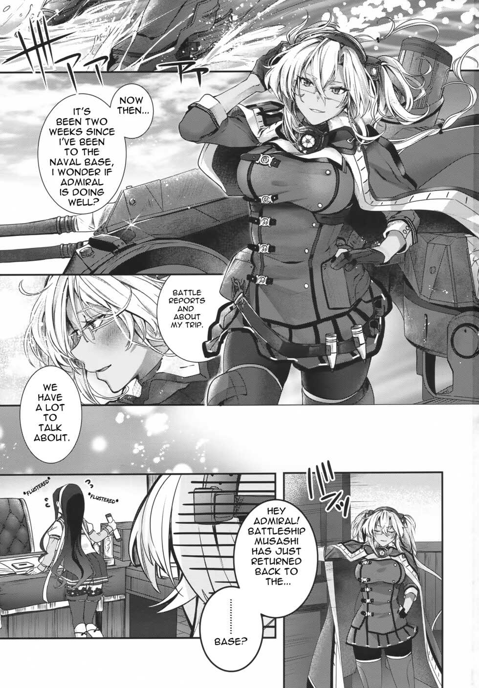 (C100) [Marosaan (Yunamaro)] Musashi-san no Yoru Jijou Anata no Ai Kagi Hen (Kantai Collection -KanColle-) [English] [Carl] - Page 2