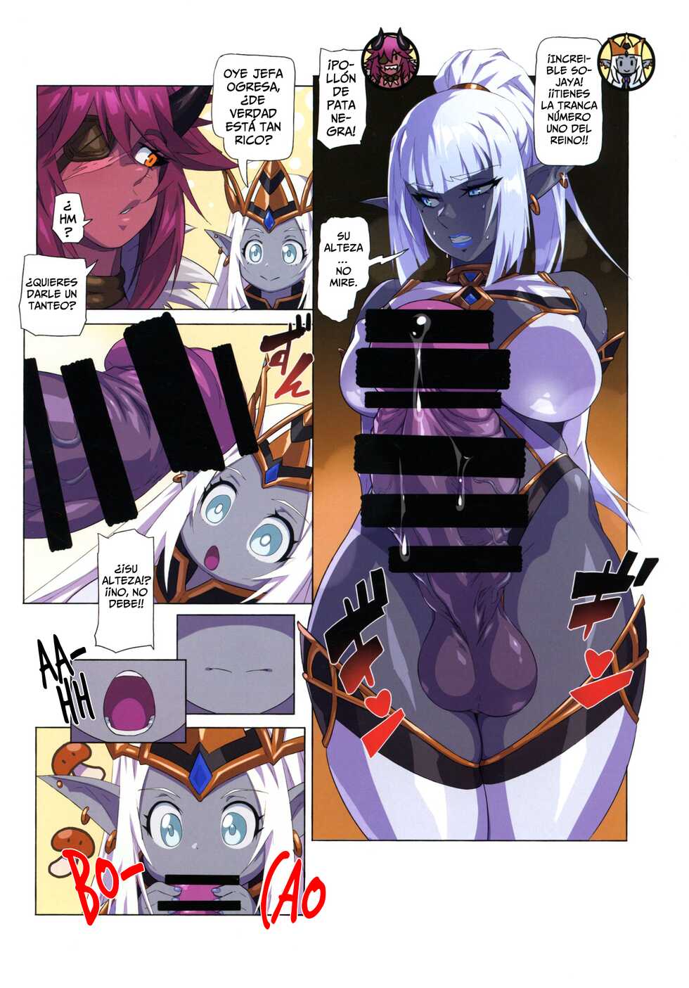 (C100) [M-ya (Mikoyan)] Ogresas Contra Elfas Oscuras ~ La Gesta de La Gestación - Ogre tai Dark Elf Ogre Hanshoku Dai Sakusen [Spanish] [Horchata Scans] - Page 13