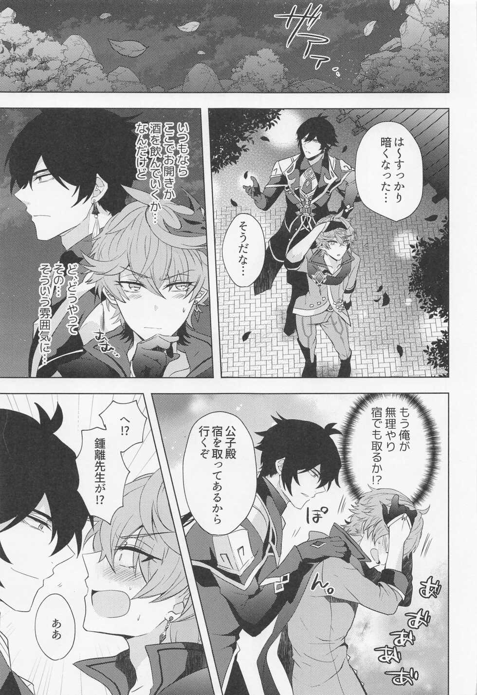 (Banjaku no Kimi to Ruri no Hana de Yakusoku o 3) [Fukinotoo (Hibiki)] Ore to Sensei no Hajimete no Yoru. (Genshin Impact) - Page 8