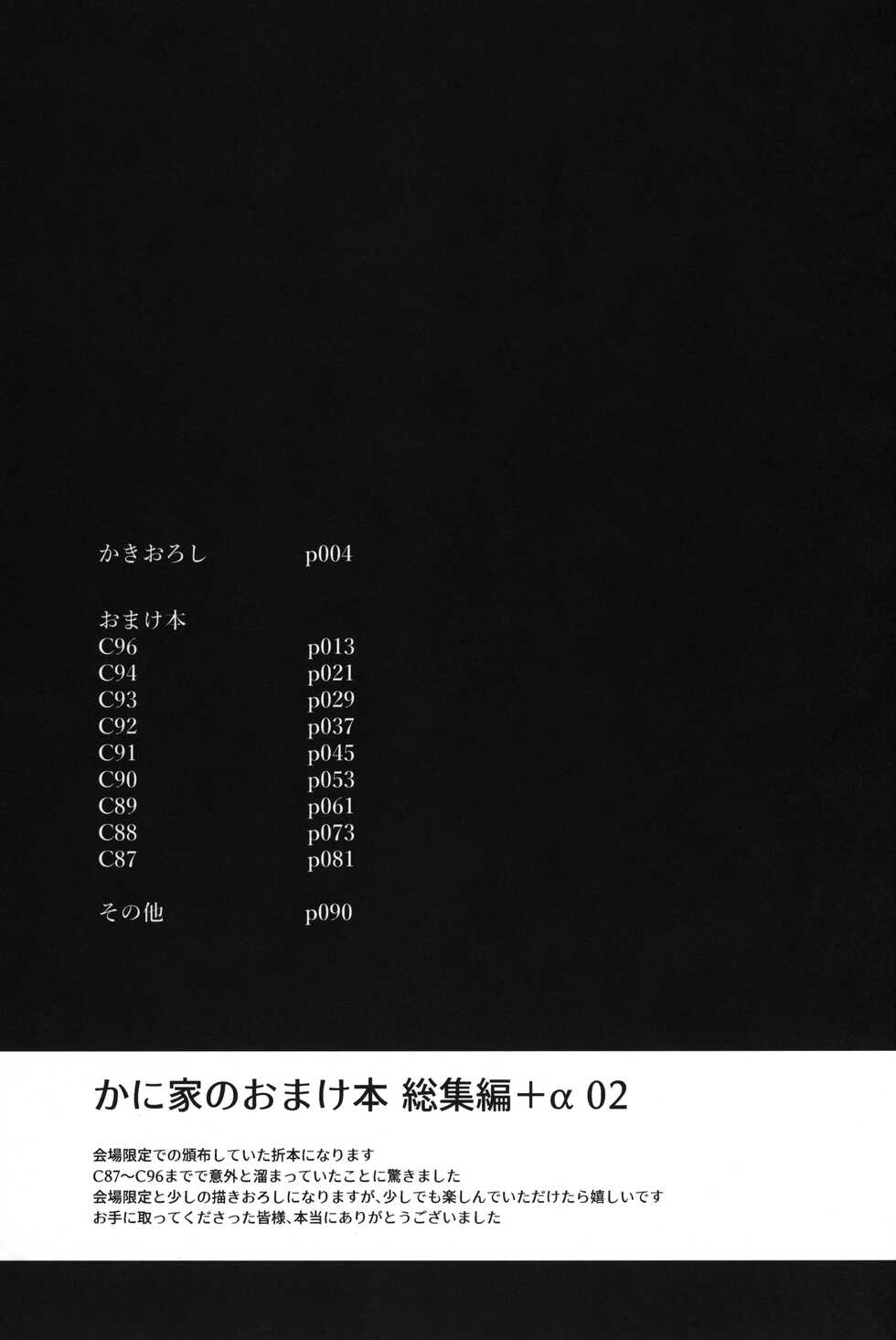 (C101) [Kaniya (Kanyapyi)] Kaniya no Omake-bon Soushuuhen + α02 (Various) - Page 2