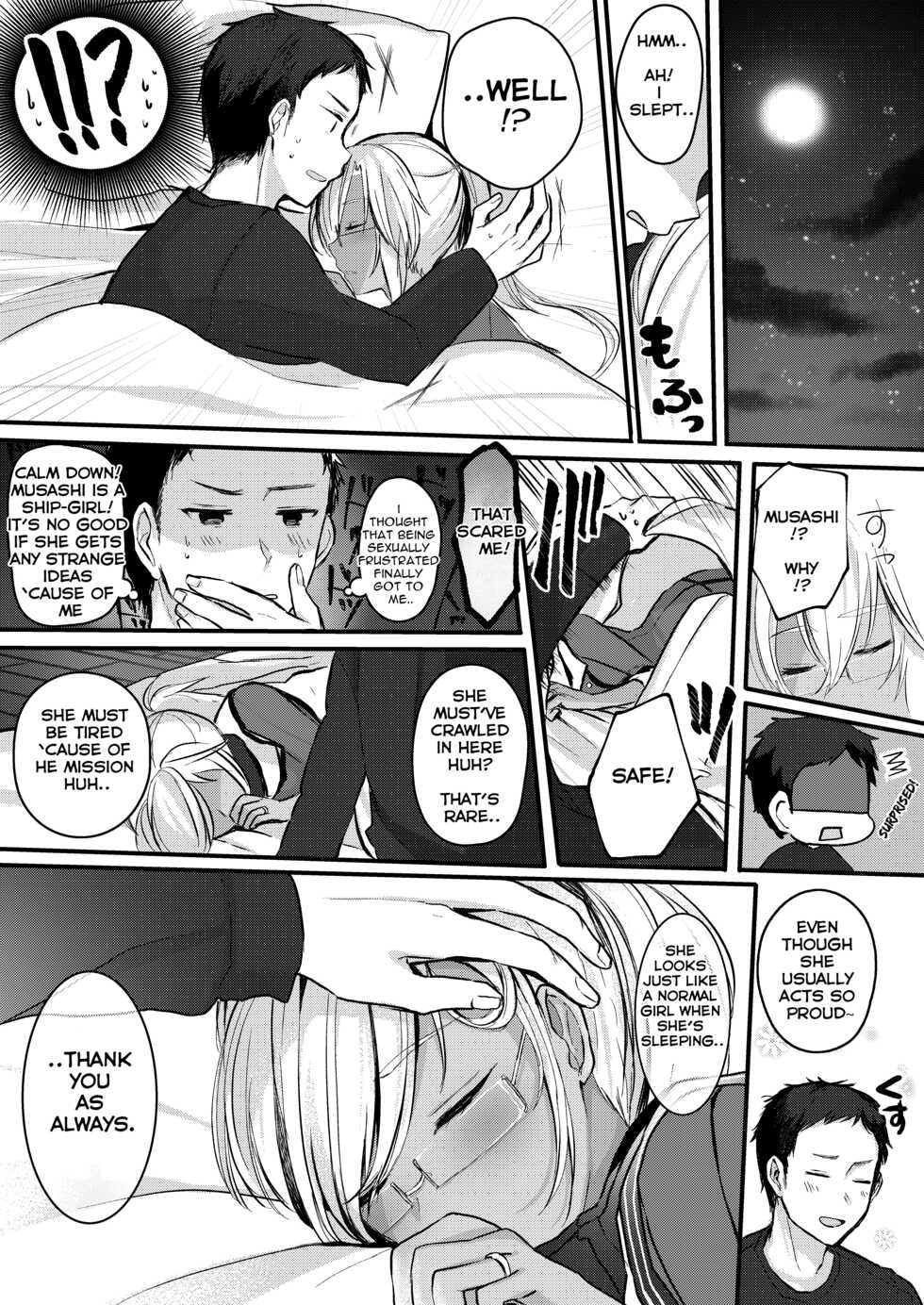 [Marosaan (Yunamaro)] Musashi-san no Yoru Jijou Shoya Hen (Kantai Collection -KanColle-) [English] [Carl] [Digital] - Page 9