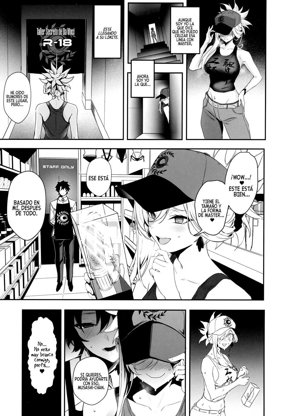 (C101) [Jitaku Vacation (Ulrich)] ¡ServaLove! VOL.02 Una Enamorada Musashi-Chan Sin Experiencia Es Derrotada Con Tortura de Pezones y Sexo (Fate/Grand Order) [Spanish] [Le Fae Traducciones] - Page 6