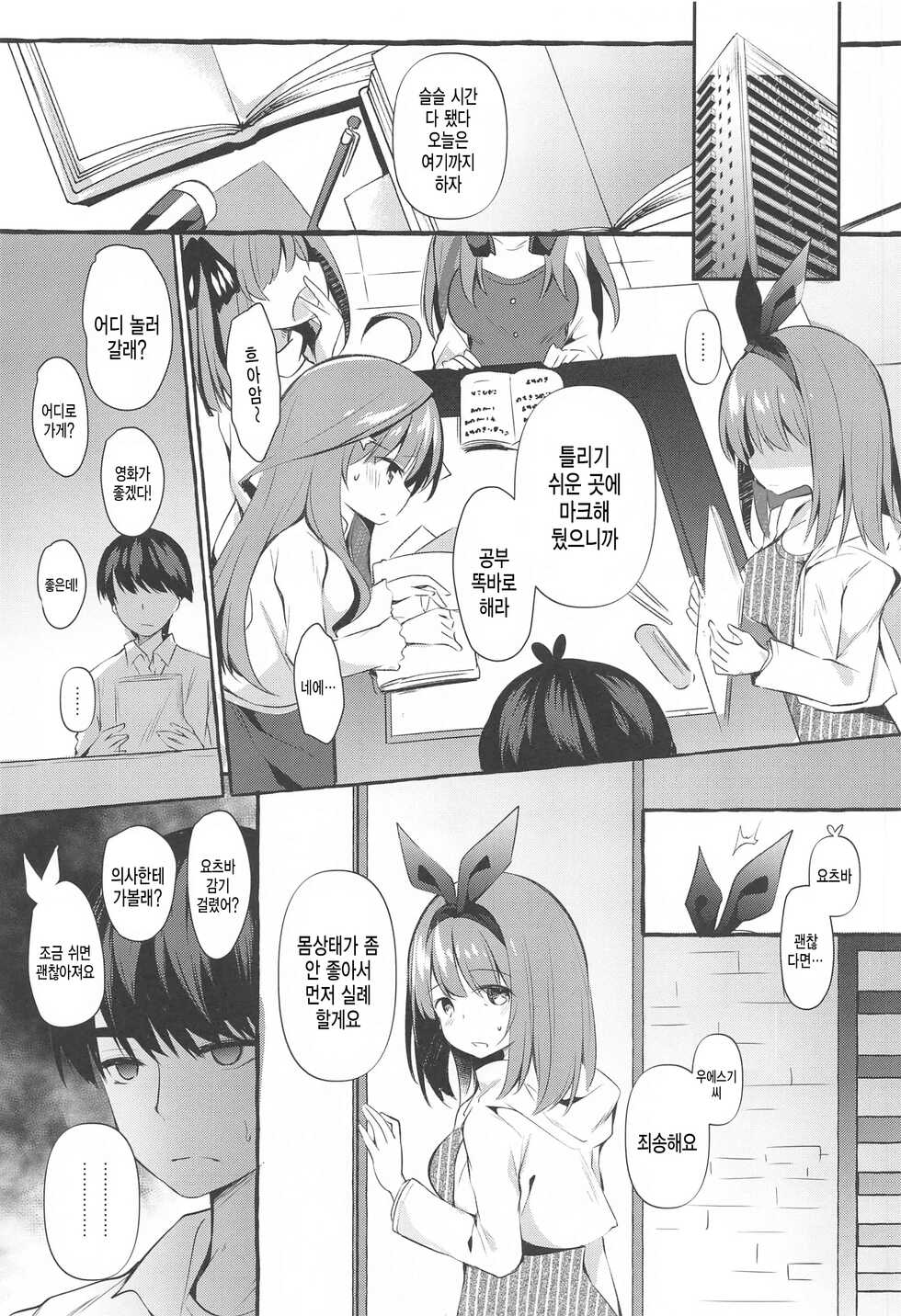 (C99) [Apple Effect (MurasakiO)] Yotsuba to Shiryoushitsu de H Shiyo | 요츠바랑 자료실에서 H하자 (Gotoubun no Hanayome) [Korean] - Page 3