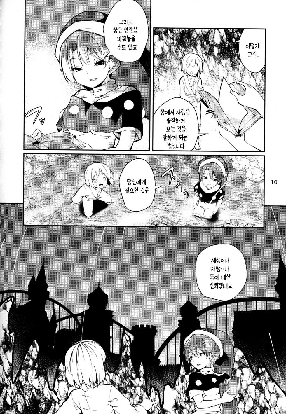 (Reitaisai 15) [Tetsu no Otoshigo (Chirorian)] Doremy-san to Boku no Tousou Yume | 도레미씨와 나의 도주몽 (Touhou Project) [Korean] [상마갤 일간핫산] - Page 9
