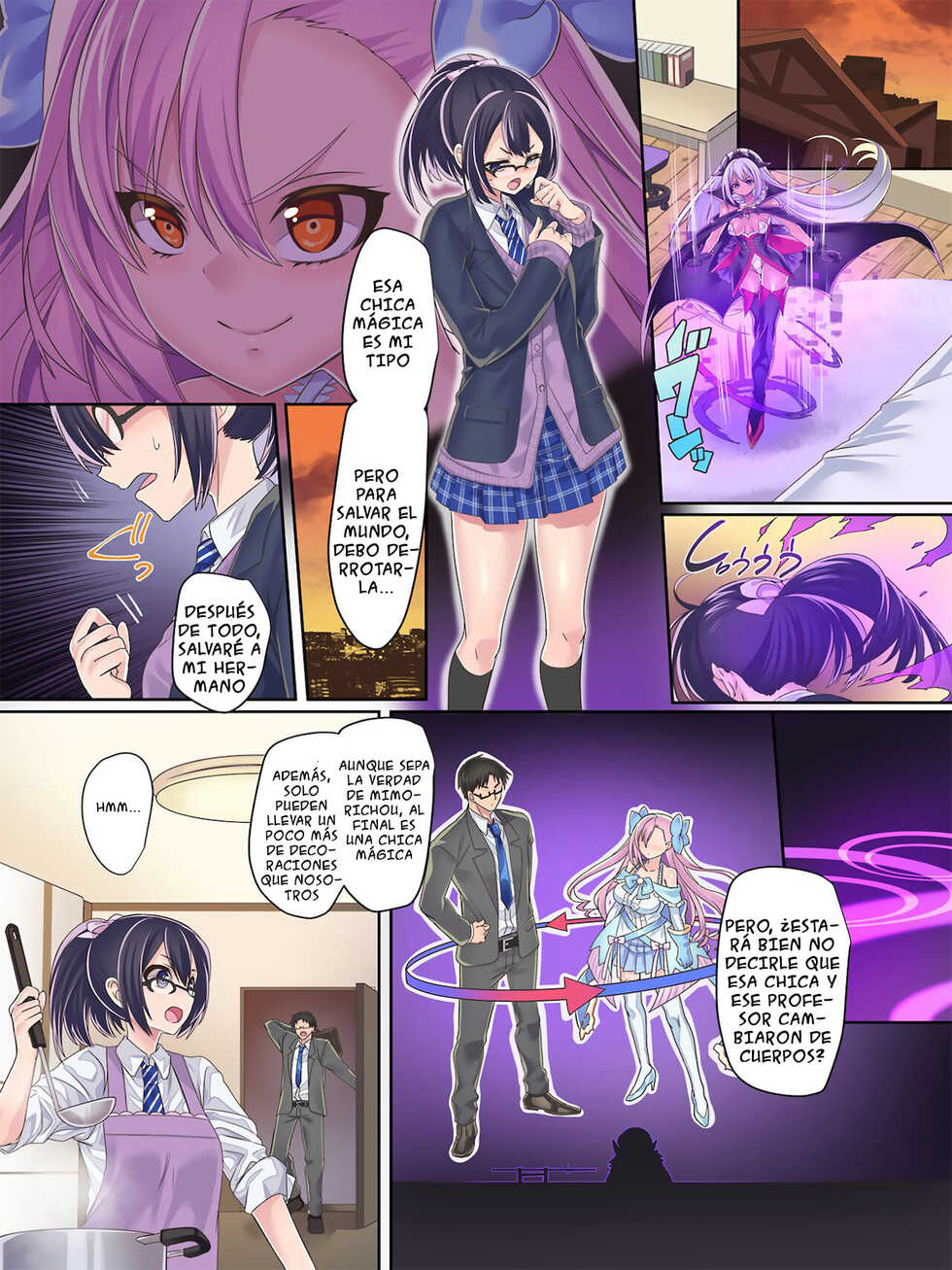 [kouji]Mahou Shoujo★ Swap！2 ～ arata naru teki to mitomorimachi no nazo～ | Mahou Shoujo★ Swap！2 ～ The New Enemy and the Enigma of Mimorichou [Spanish] [Bokugen Translations] - Page 4