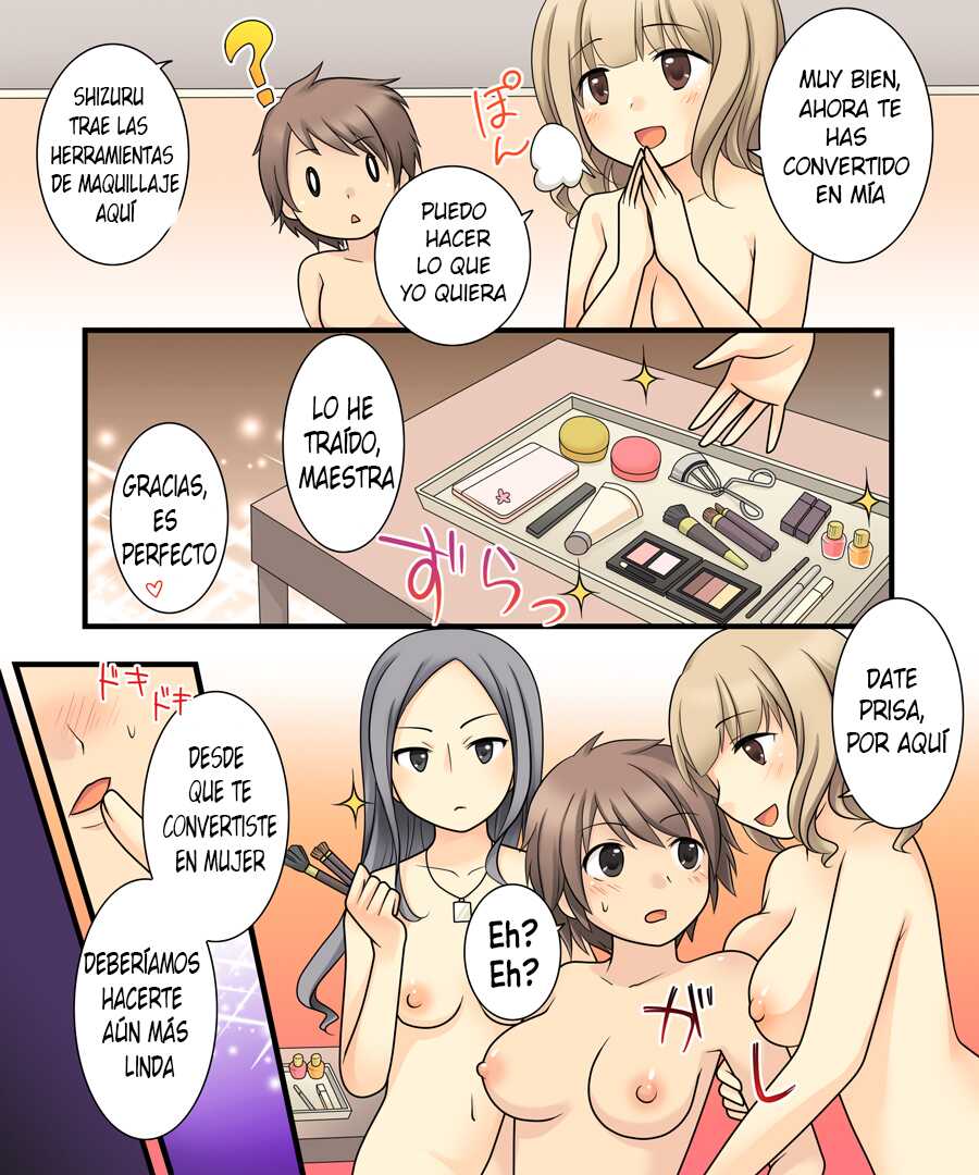 [Amuai Okashi Seisakusho (Kuratsuka Riko)] Leskko ni Otoko no Yosa o Oshieyou to Shitara Nyotaika Choukyou Sareta Ore [Spanish] [GenderBender Scans] - Page 31