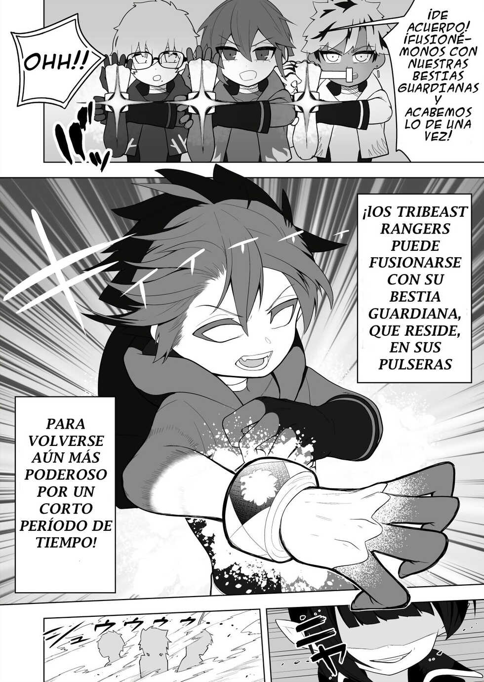 [Amuai Okashi Seisakusho (Ahoge Kinoko)] Shounen Hero Sentai, TS Aigan Petto-ka no Wana! [Spanish] [GenderBender Scans] - Page 4