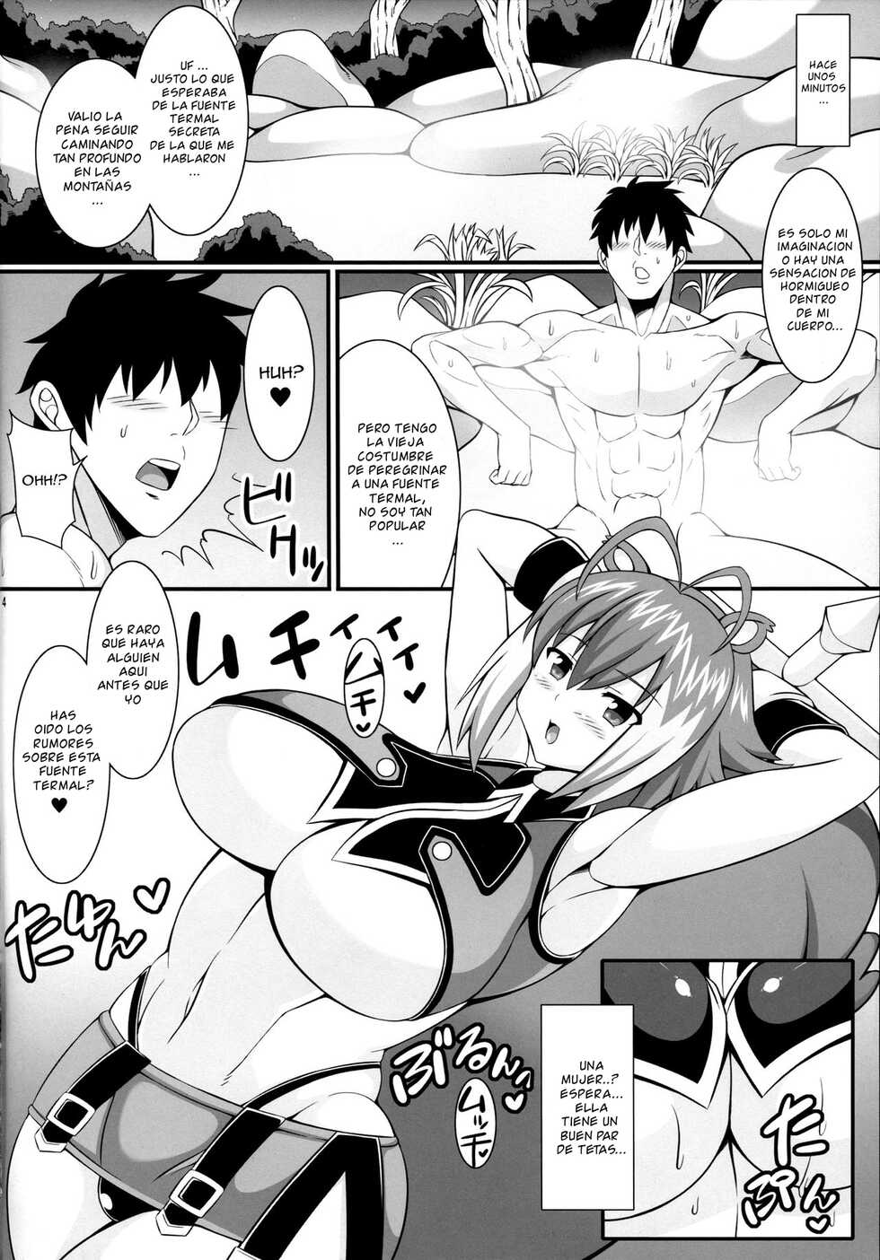 (C85) [Tanuking Sleep (Drachef)] Chijo Risu Koubi Onsen (BLAZBLUE) [Spanish] - Page 3