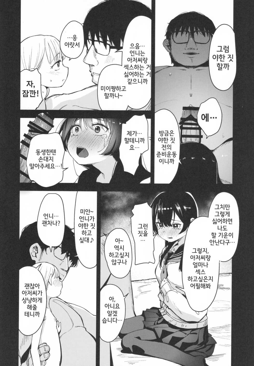 (COMIC1☆21) [horonaminZ (horonamin)] Shoujo Shimai wa Okasareru Re:Rape Bangai-hen | 소녀 자매는 범해진다 Re:Rape 번외편 [Korean] - Page 7