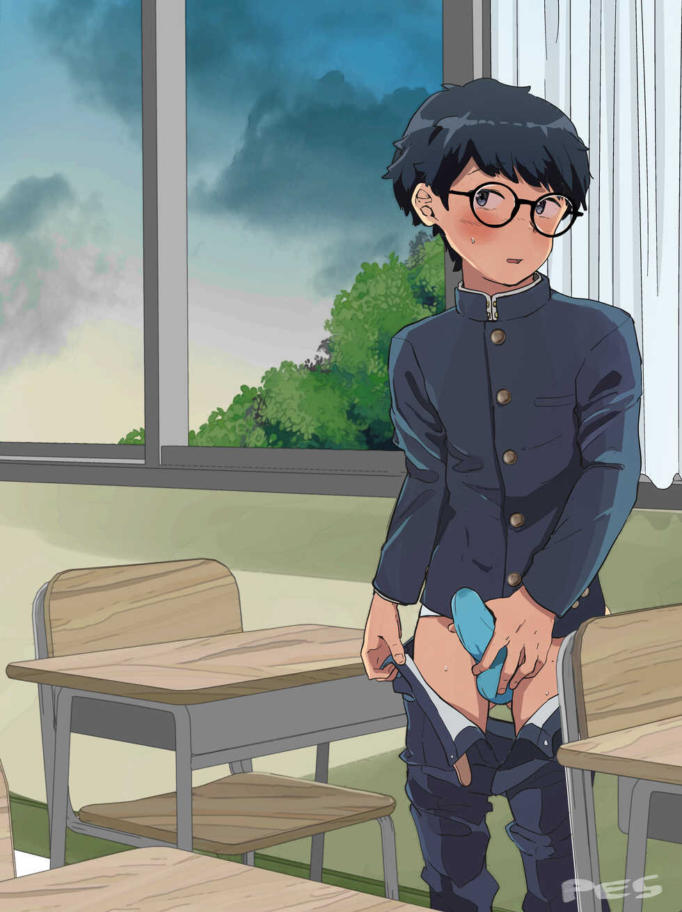 [Pes] Kyoushitsu de Eroi Pantsu o Haita Danshi - Page 9