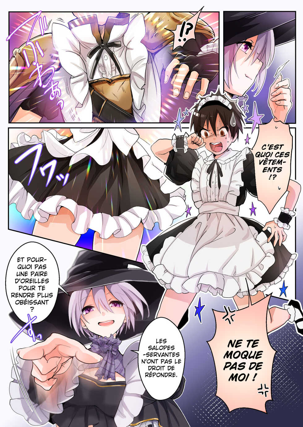 [Amuai Okashi Seisakusho (Tsukumaru)] Yuusha no Ore wa TS Mesuinu Maid nanka ni wa Zettai ni Naranai! [French] [PUTCHY] [Incomplete] - Page 2