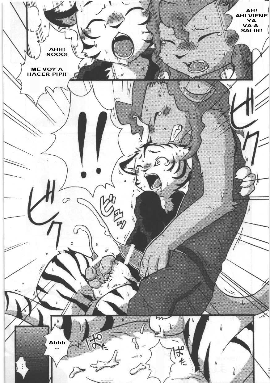 (C76) [Hagu+on→Line (Mikaduki Karasu)] Hyakujuu x Mitsurin (Dai wa Shou o Kaneru?) [Spanish] - Page 12