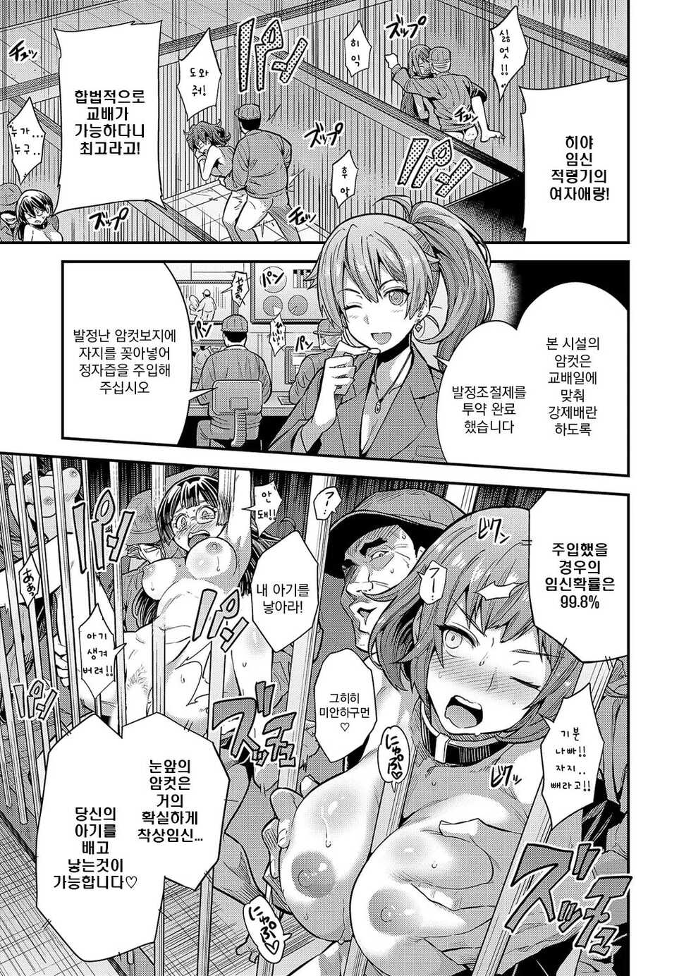 [Hinotsuki Neko] Yarigai Sakusei! Kyousei Tanetsuke Koujou | 보람있는 착정! 강제교배공장 (COMIC Grape Vol. 109) [Korean] - Page 9