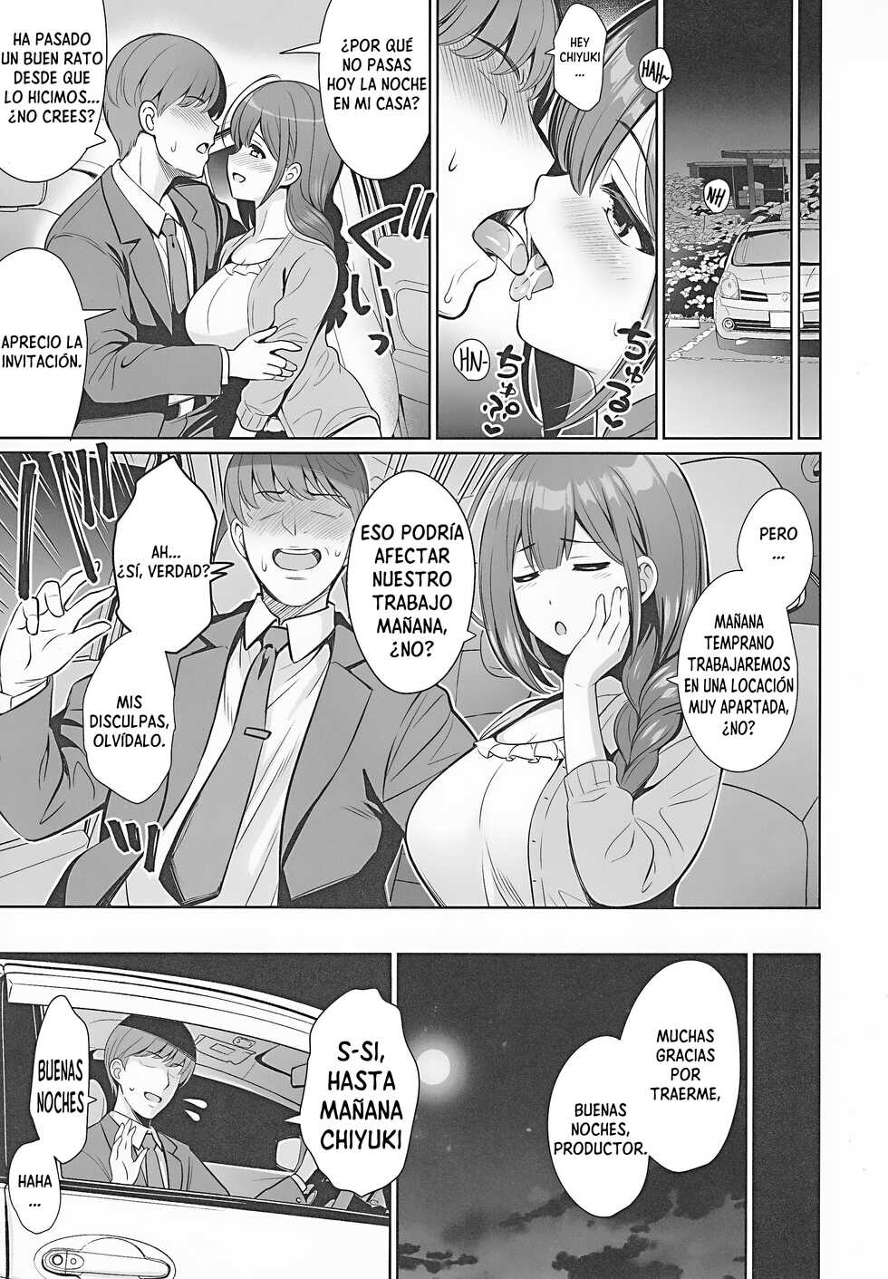 (C101) [Goromenz (Yasui Riosuke)] Kuwayama Chiyuki wa Haramitai | Chiyuki Kuwayama quiere quedar embarazada (THE iDOLM@STER: Shiny Colors) [Spanish] [Duende Intenso] - Page 4