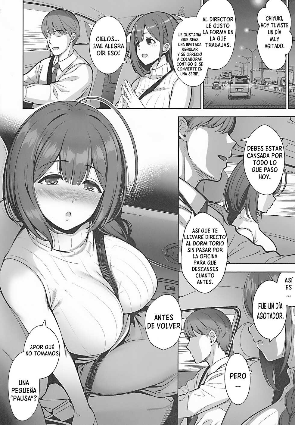 (C101) [Goromenz (Yasui Riosuke)] Kuwayama Chiyuki wa Haramitai | Chiyuki Kuwayama quiere quedar embarazada (THE iDOLM@STER: Shiny Colors) [Spanish] [Duende Intenso] - Page 7