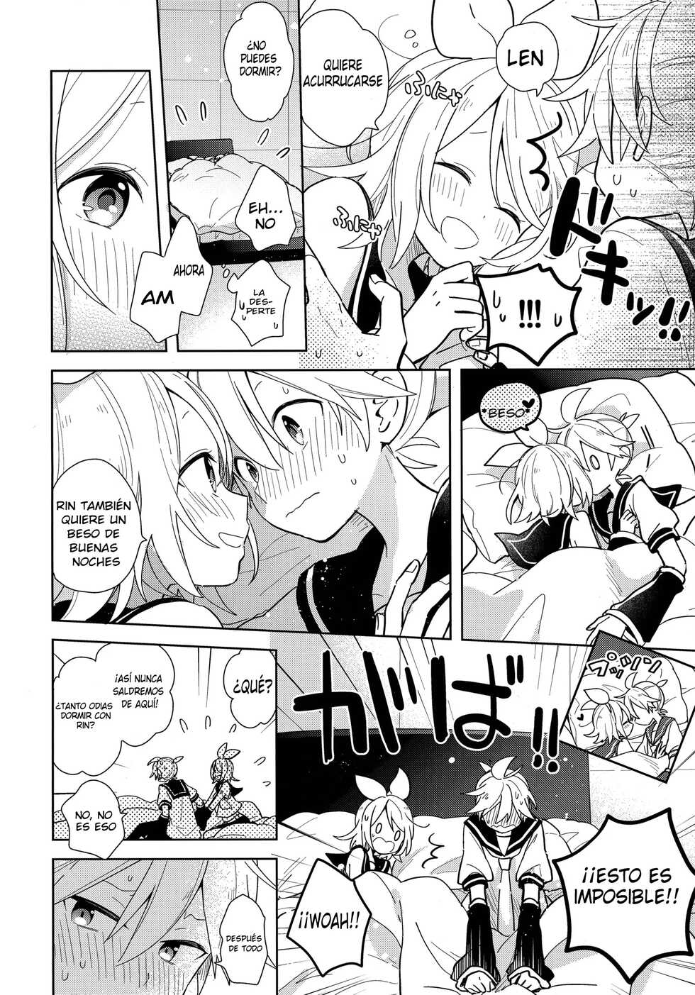 (Kagamine Kotoha!) [Wonderland (Suzumi)] Issho no Ofuton de Nenai to Derarenai Heya [Seijin Mukai] (VOCALOID) [Spanish] - Page 7