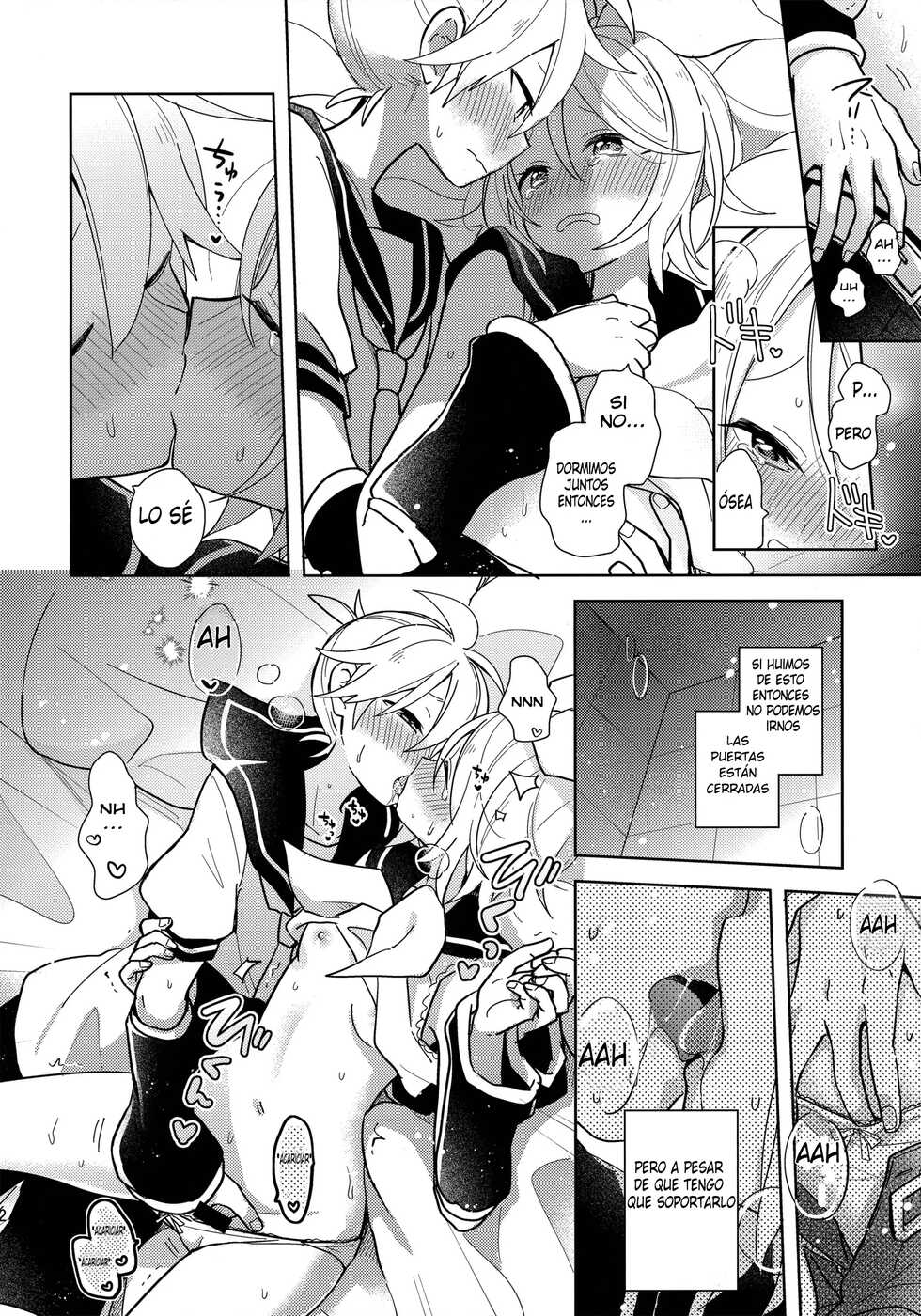 (Kagamine Kotoha!) [Wonderland (Suzumi)] Issho no Ofuton de Nenai to Derarenai Heya [Seijin Mukai] (VOCALOID) [Spanish] - Page 11