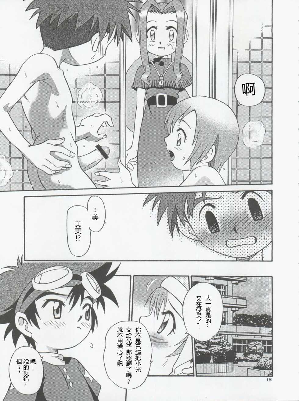 [Studio Tar (Kyouichirou, Shamon)] Jou-kun, Juken de Ketsukacchin. (Digimon Adventure, Digimon Adventure 02)[Chinese] - Page 13