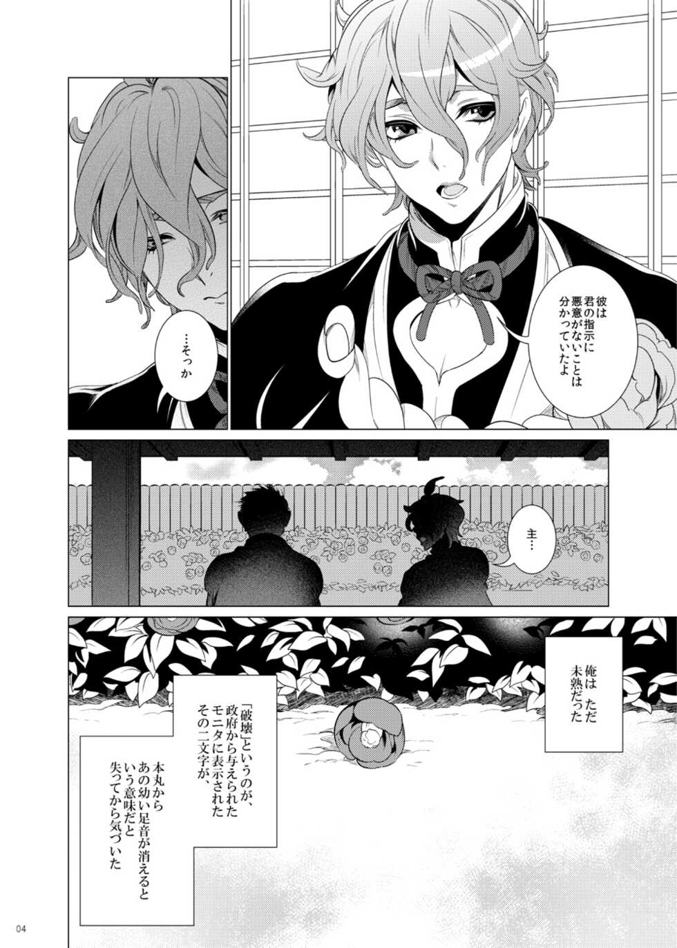 [CTN (Teshio)] Hii Fuu Kazoete Ochiru Tsubaki no (Touken Ranbu) [Digital] - Page 4