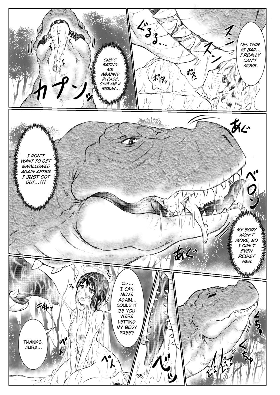 [Toufuya (kaname)] thiranosaurusu ni vore ma reru dake no o hanasi [English] [Digital] [ChoriScans] - Page 35
