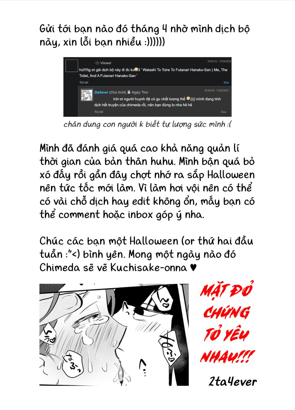 [Tosha Pink (Chimeda)] Watashi to toire to futanari Hanako-san | Mình, WC, và futanari Hanako-san [Vietnamese Tiếng Việt] [2ta4ever] - Page 35