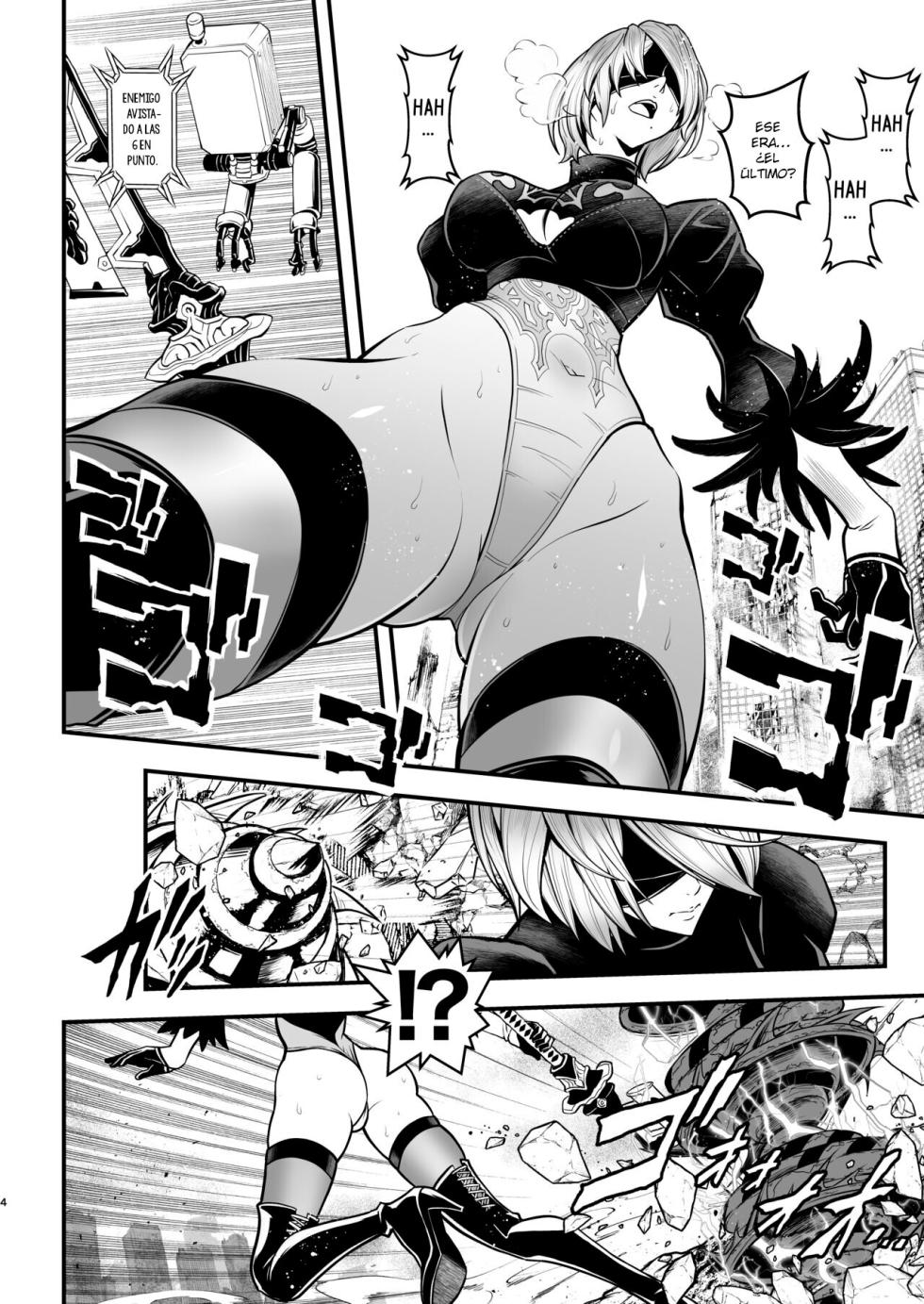 [Metabo Offensive Smell Uproar (Itachou)] Onna Senshinokyuusoku | Female Warrior Rest (Nier: Automata) [Spanish] [Digital] - Page 4