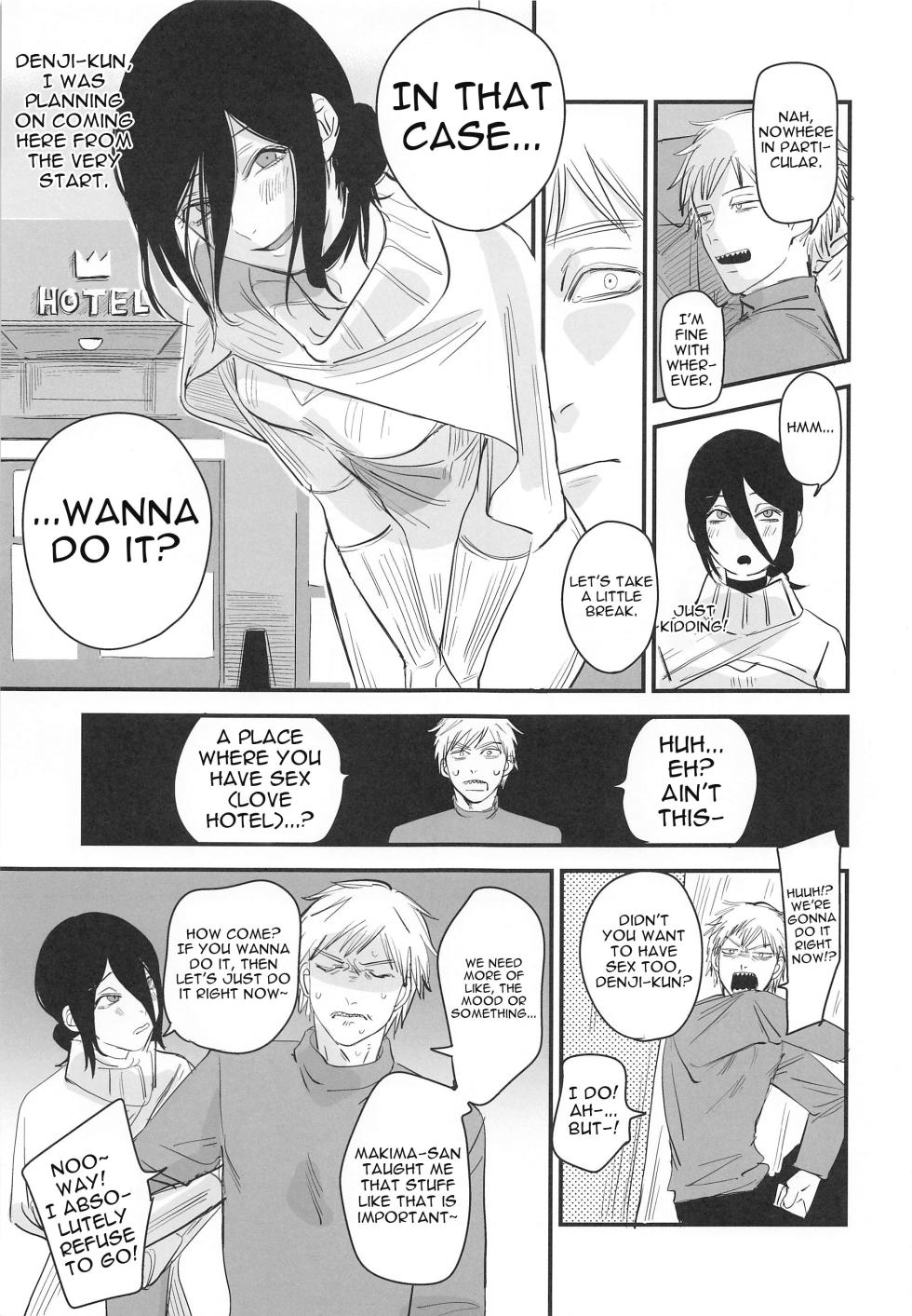 (C101) [OnikuShop (Onikuya)] Denji-kun, Chotto Kyuukei Shimasen ka? | Why Don't We Take a Break, Denji? (Chainsaw Man) [English] {Doujins.com} - Page 4