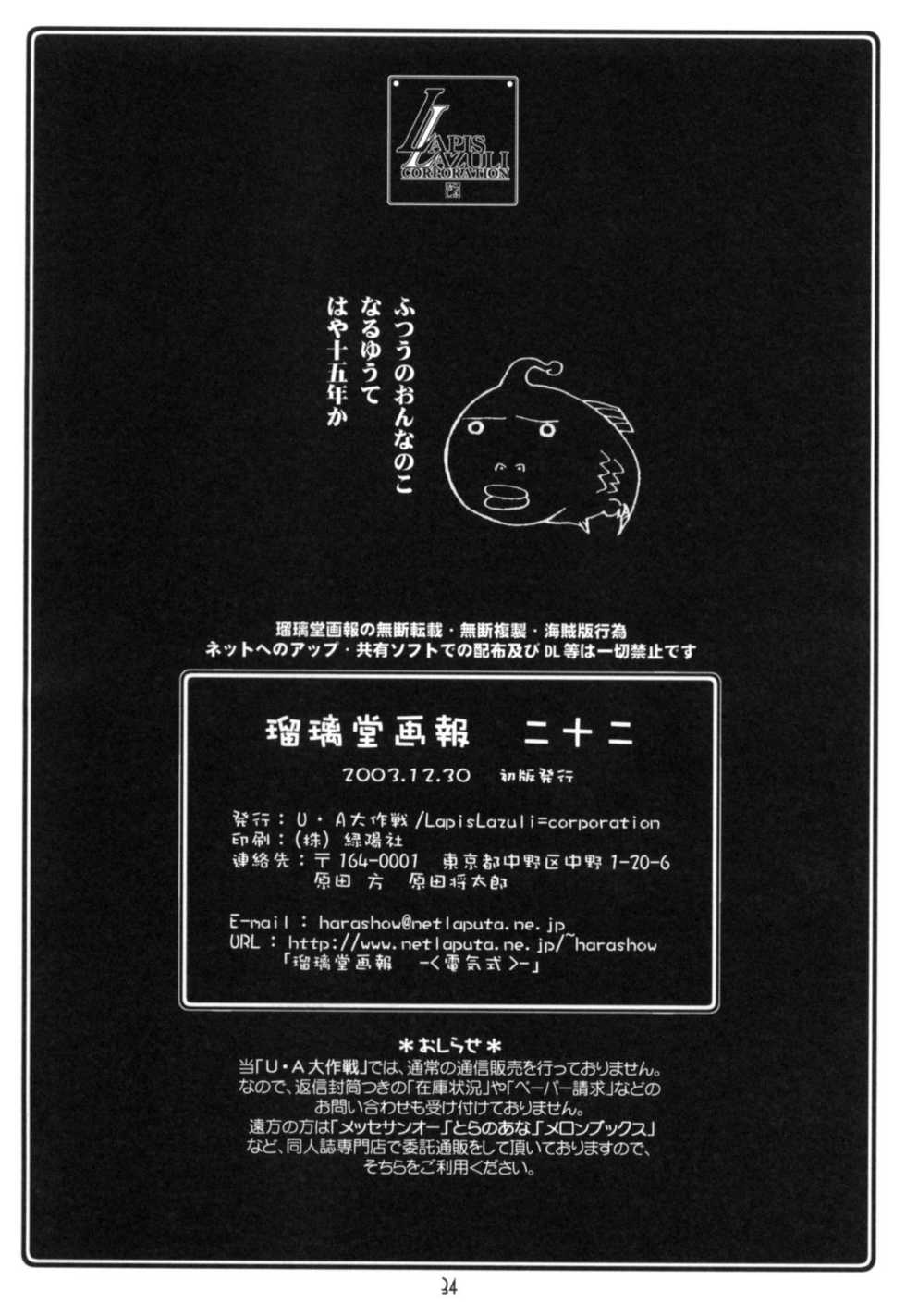 (C65) [UA Daisakusen (Harada Shoutarou)] Ruridou Gahou CODE:22 (CAPCOM) - Page 33