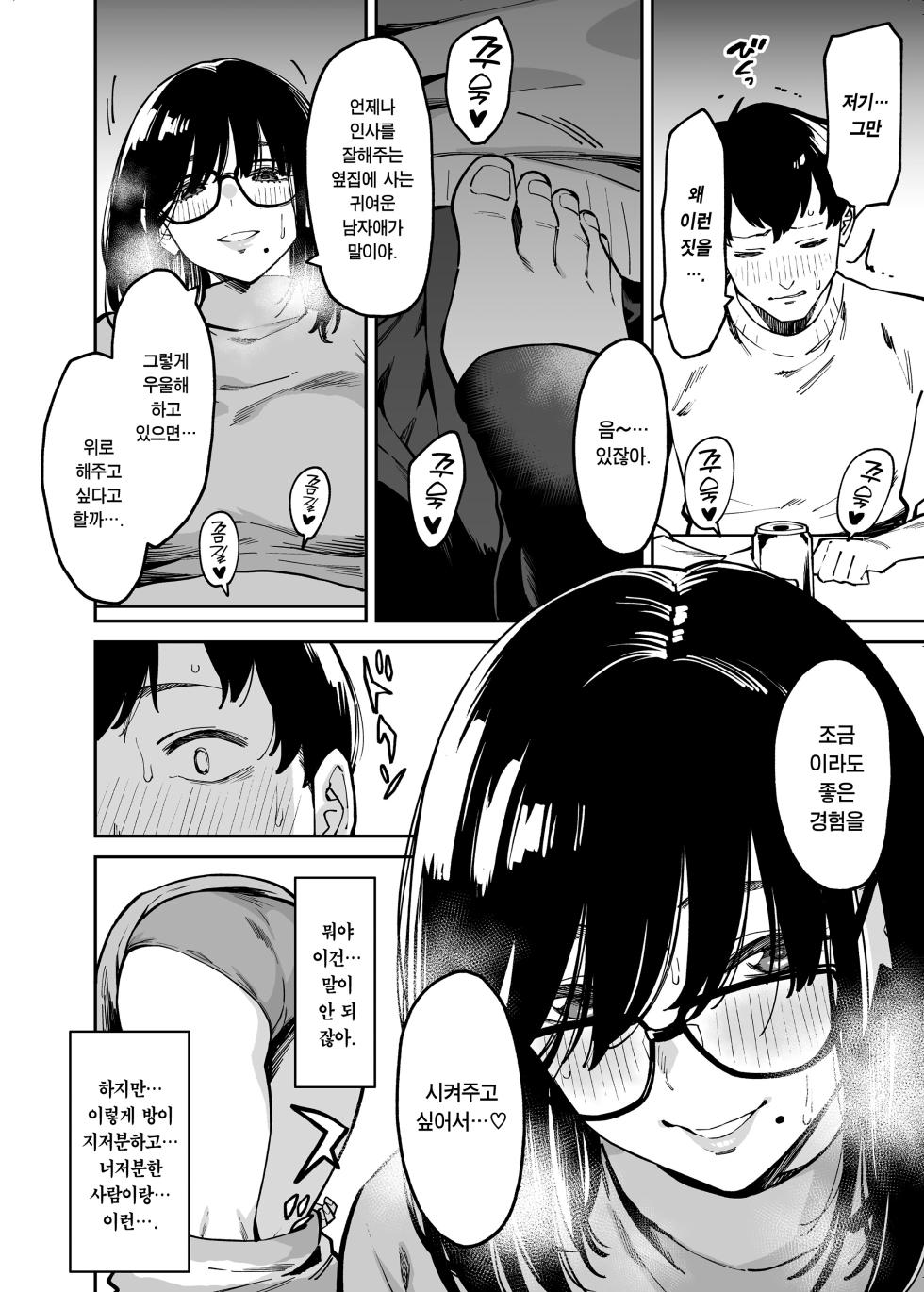 [Uchuusen Shoujigou (Shouji Nigou)] Otonari no Darashina Onee-san ni Nagusamerareru Hanashi | 옆집에 사는 칠칠찮은 누나가 위로해주는 이야기 [Korean] - Page 11