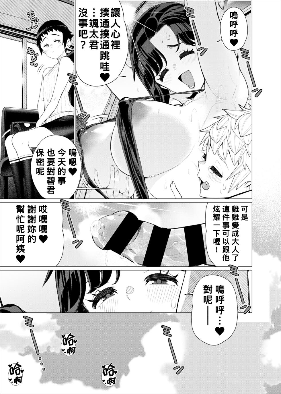 [Minamida Usuke] Tomodachi no Mama no Slingshot!~ Zetsurin Shota ga Ero Mizugi Mama to Zetchou Yagai SEX suru Hanashi ~ [Chinese] [Banana手工漢化] - Page 36